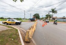 Canteiro da Avenida das Torres é interditado para minimizar acidentes
