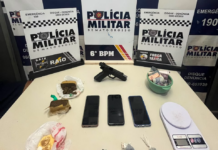 Polícia Militar conduz dois faccionados com arma de fogo e drogas