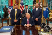 Trump confunde Flávio e Eduardo e diz que ‘Bolsonaro Jr.’ foi preso